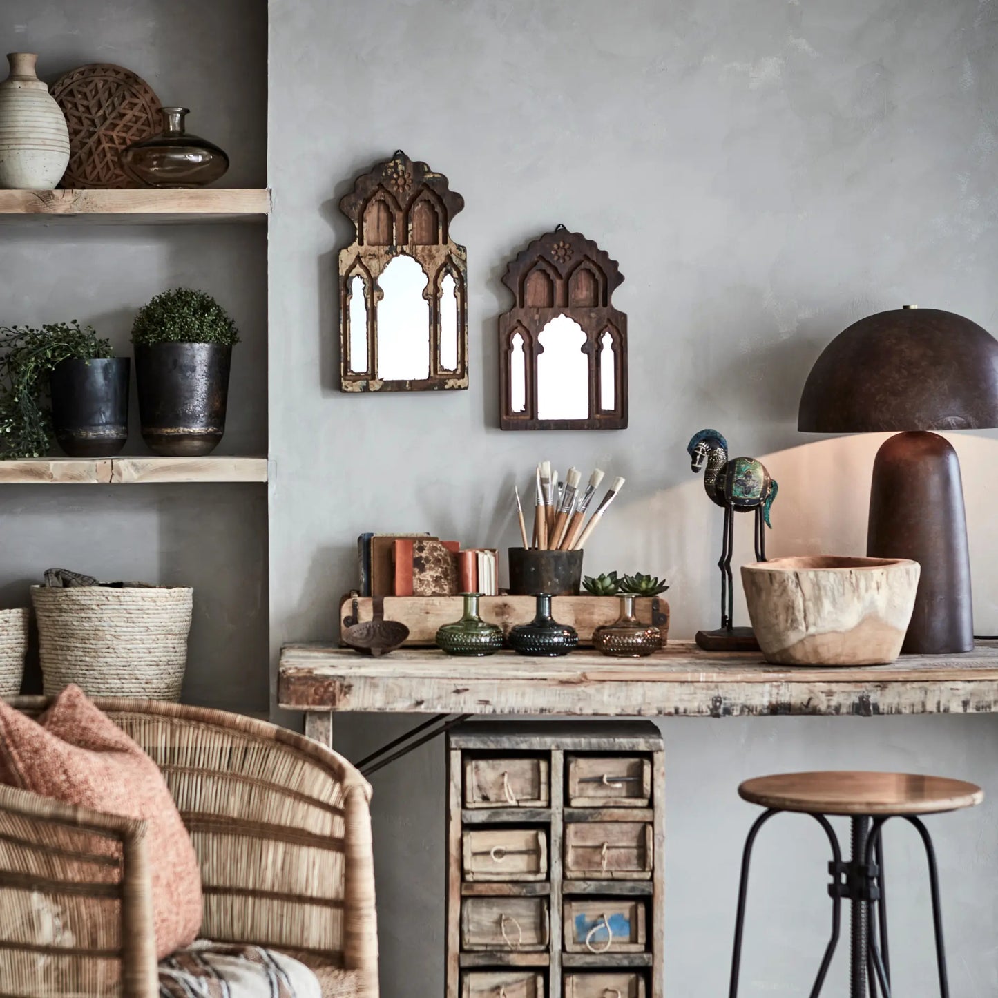 Affari of Sweden Fungi Bordslampa L, Brun