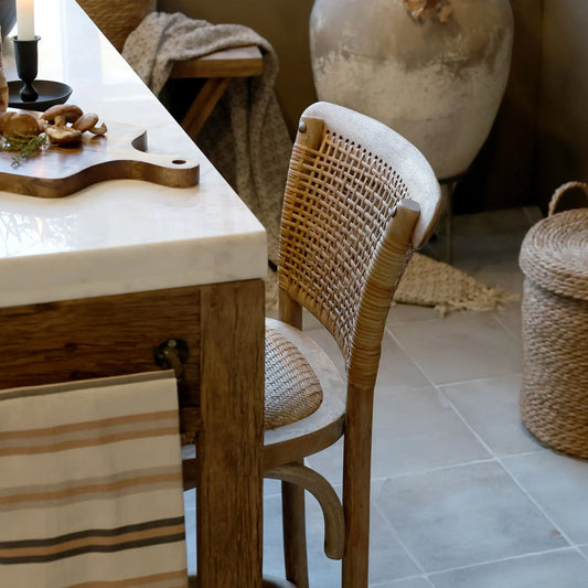 Chic Antique French Barstol 65 cm, Natur