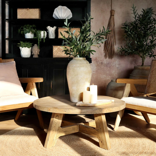 Chic Antique Soffbord Ø90 cm, Natur
