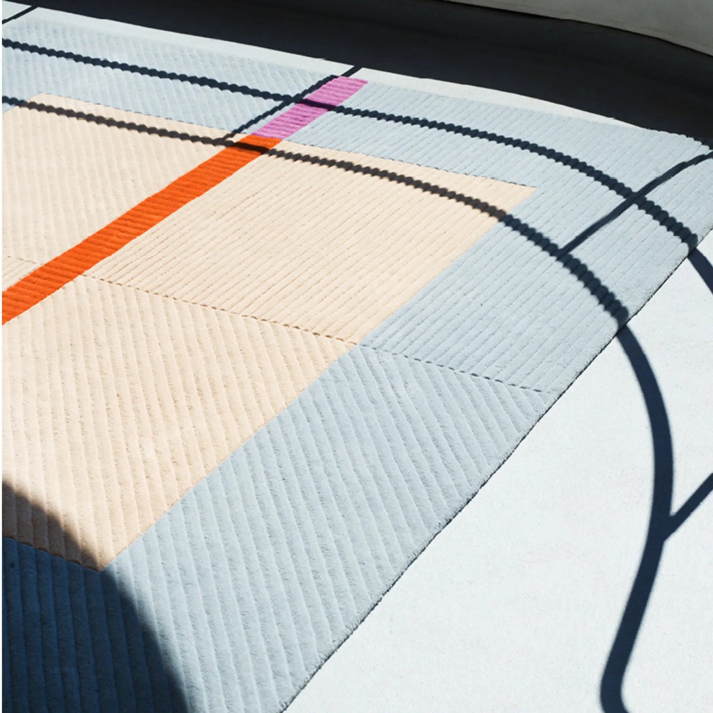 Finarte Akaatti Matta 240x240 cm, Beige/Blå
