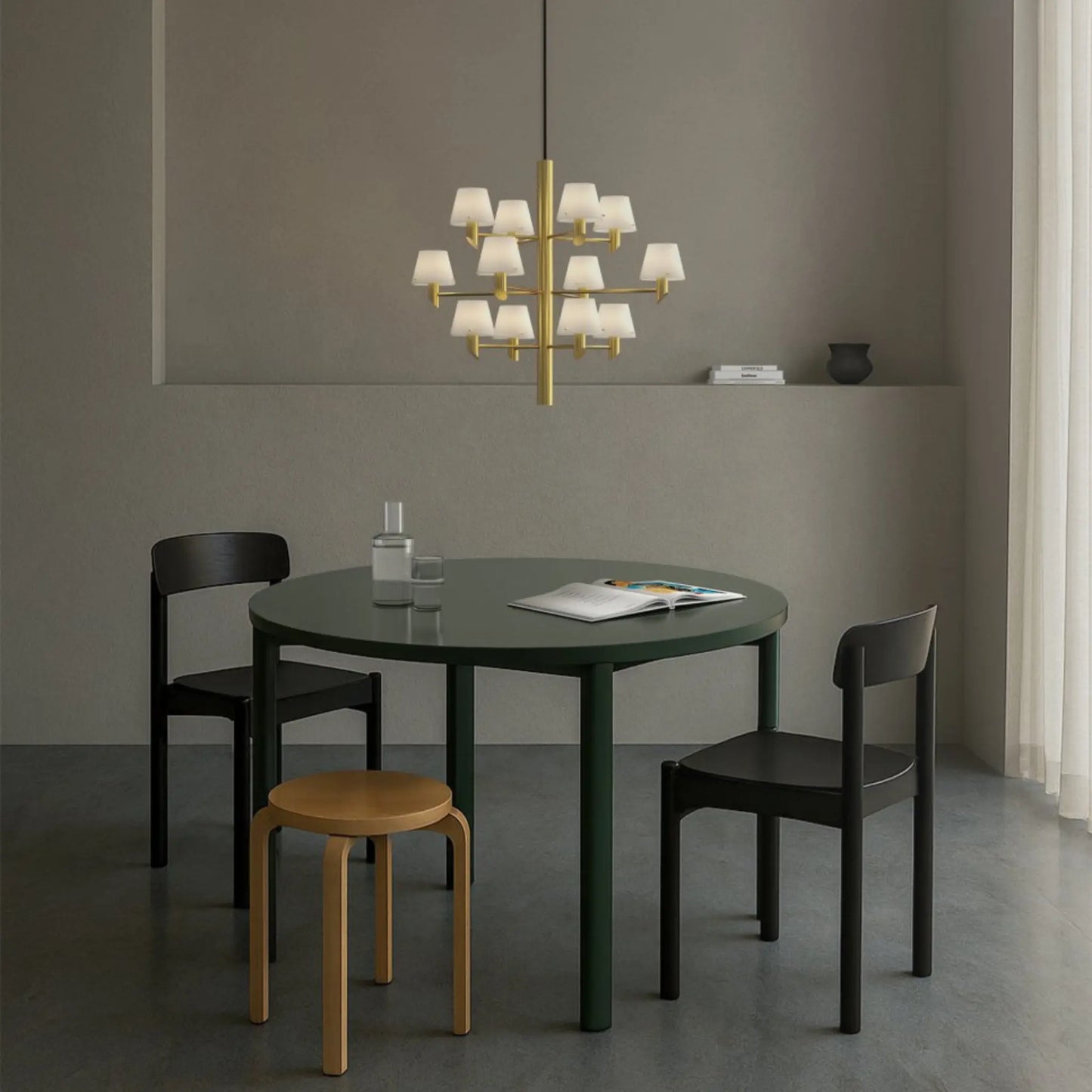 Herstal Gil Krona 12, Satin brass/Opal glas