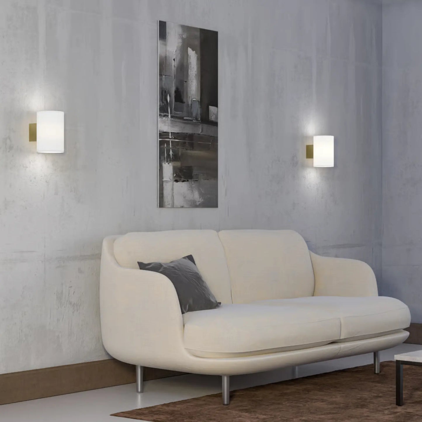 Herstal Evoke Vägglampa L, Satin brass/Opal glas