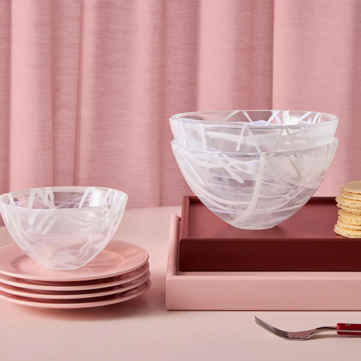 Kosta Boda Contrast Skål 2-Pack 16 cm, Vit