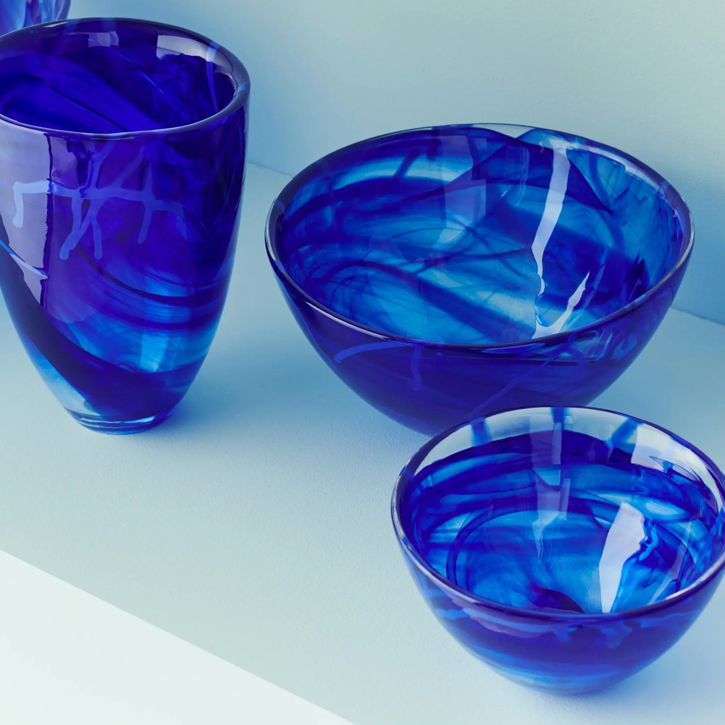 Kosta Boda Contrast Skål 2-Pack 23 cm, Blå
