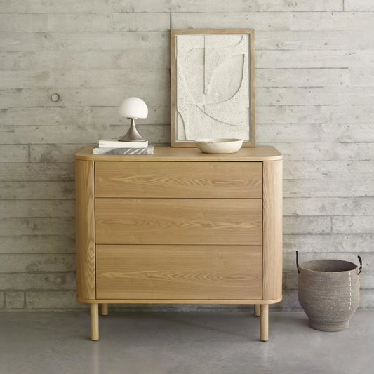 Quax Yume Byrå 3 Lådor, Natural Ash
