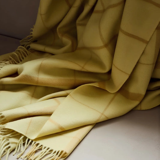 Silkeborg Uldspinderi Warp and Weft Ullpläd 130x190 cm, Balance - Chamomile/Mustard