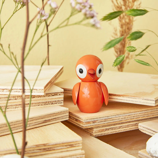 Spring Copenhagen Spring Birds Optimistic Trädekoration 6,5 cm, Orange