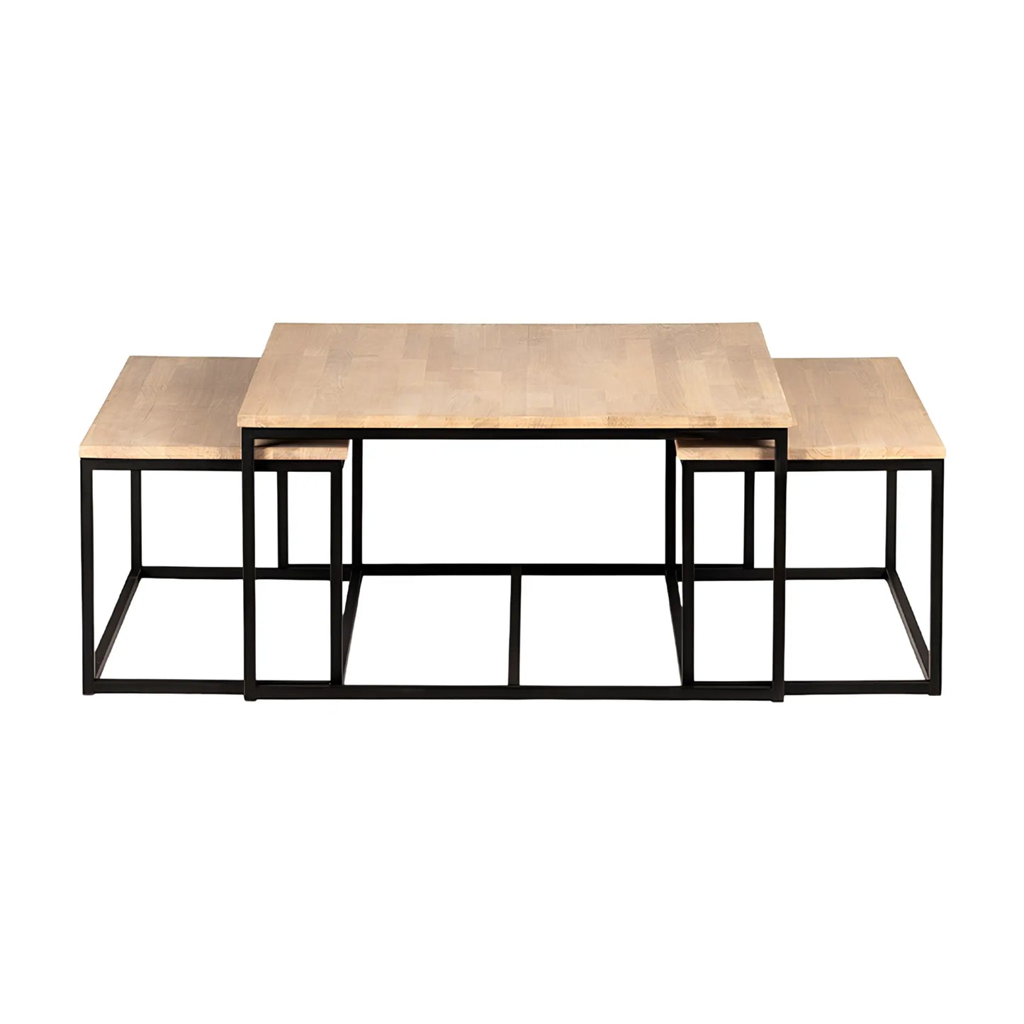 Stenexpo Skagen Satsbord 90x90 cm/95x44 (2) cm, Massiv Vitoljad Ek