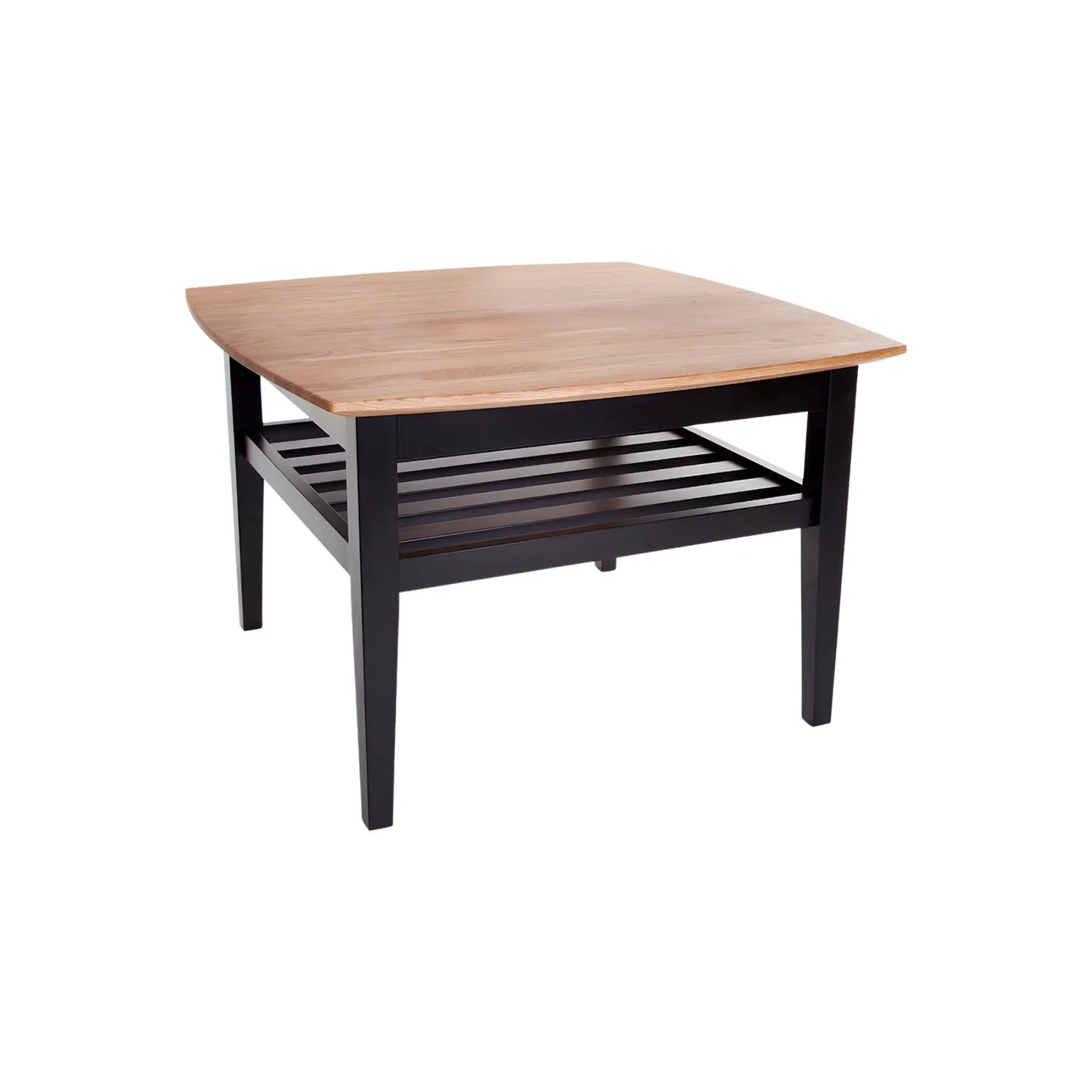 Stenexpo Cardiff Soffbord 80x80 cm, Massiv Oljad Ek/svartlack