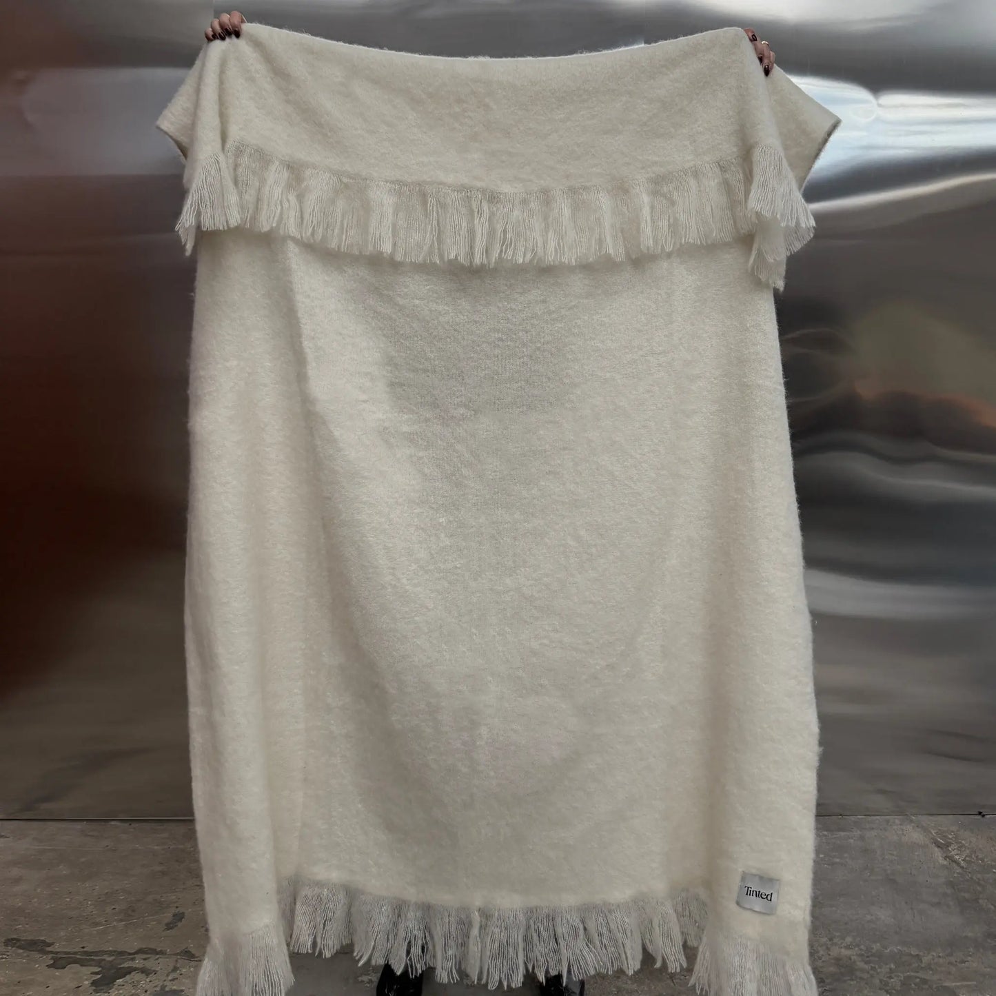 Tinted Objects Fridh Mohair-filt 130x170 cm, Enfärgad Benvit