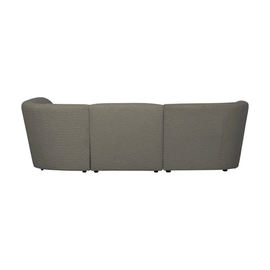 WOOOD Coco 3-Sits Soffa Rundad Höger Bouclé, Warm Green