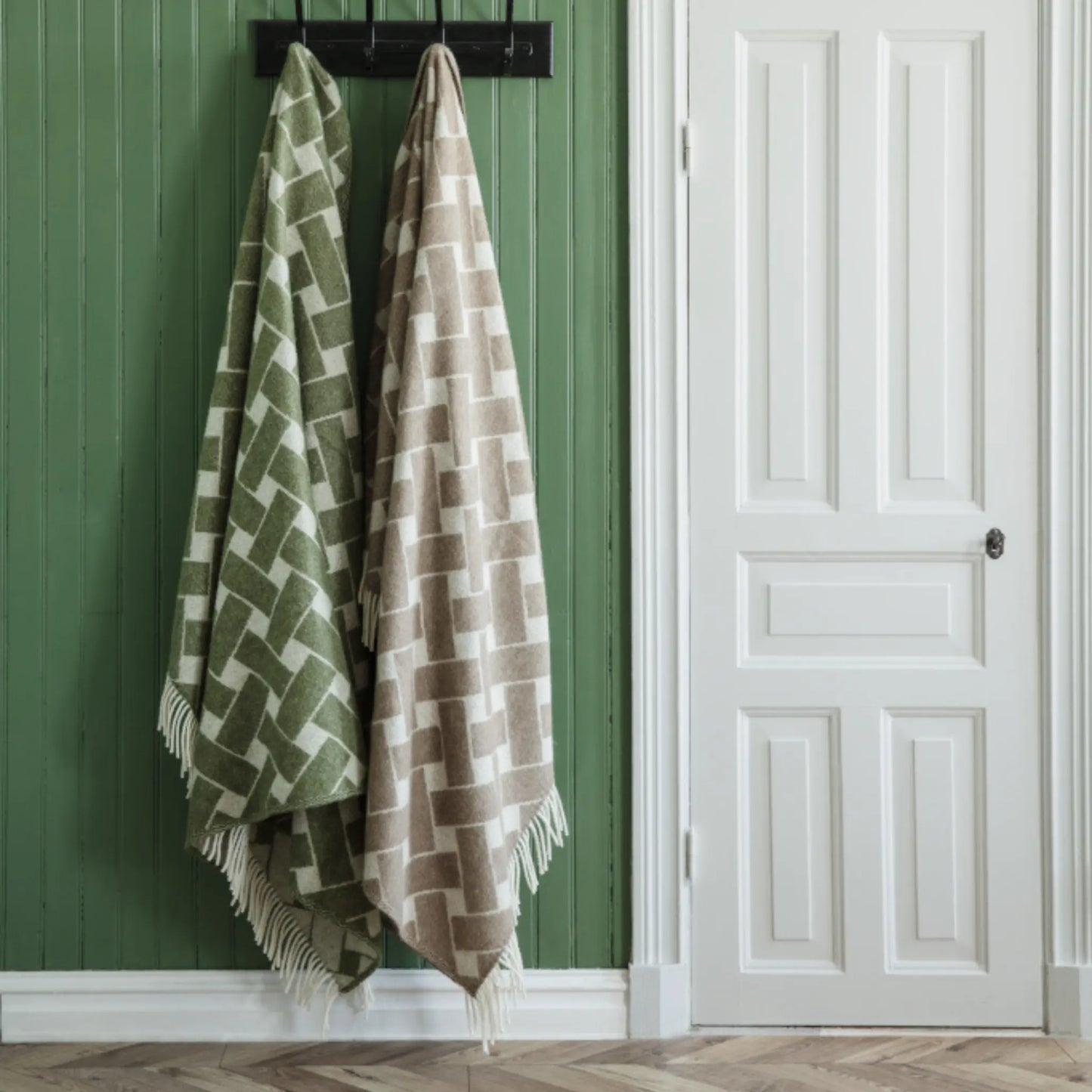 Almedahls Korg Pläd 130x170cm, Brun Offwhite