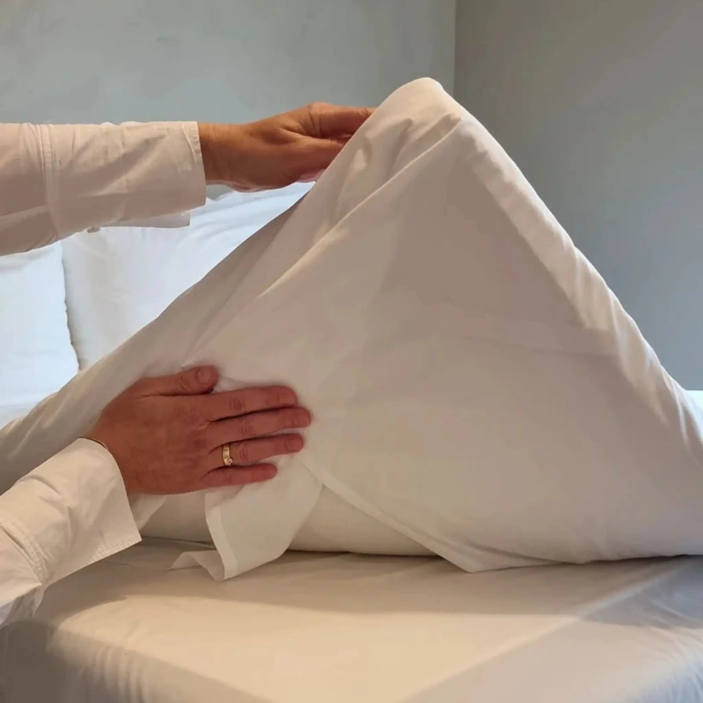 Borås Cotton Cloud Underlakan 270x270 cm, Optical White
