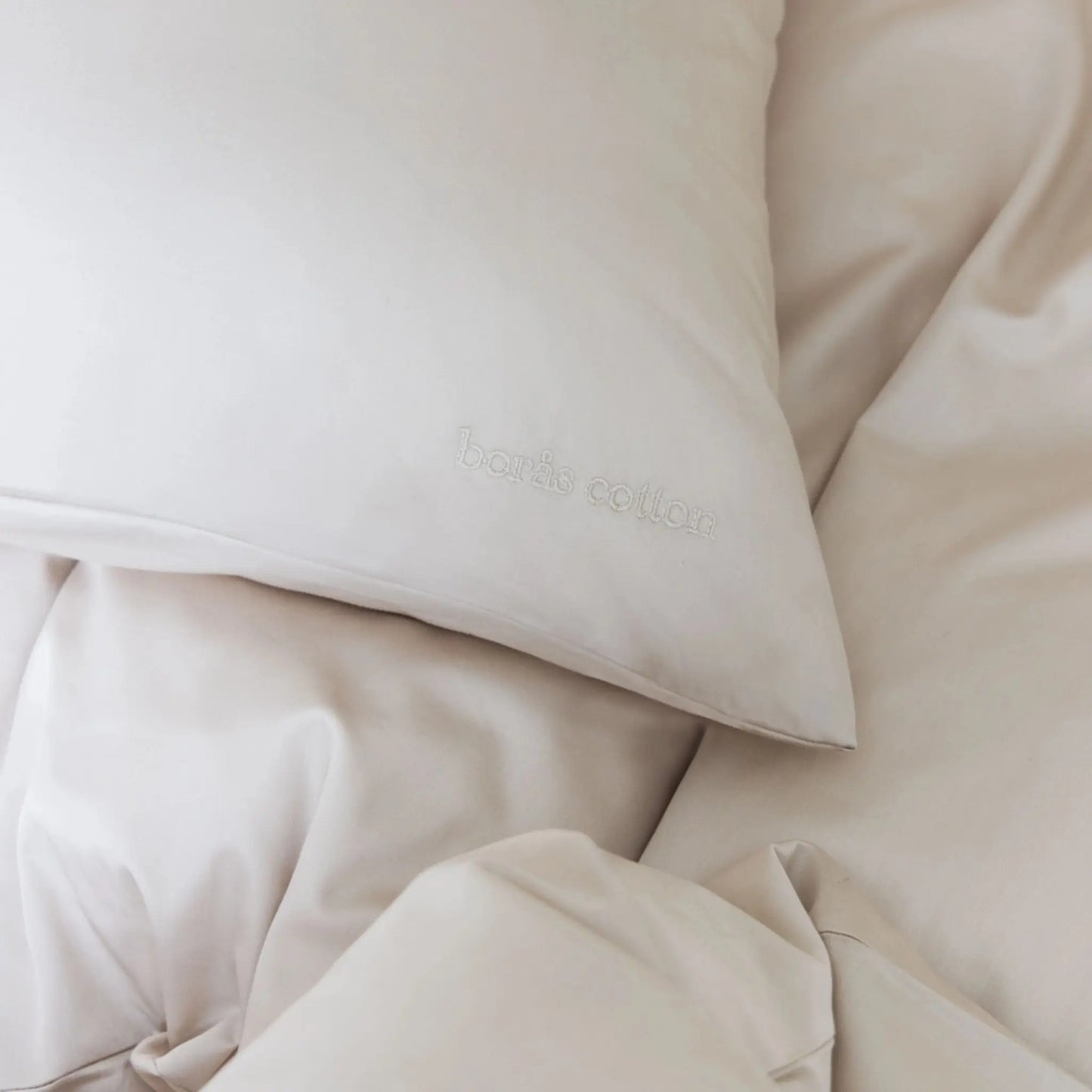Borås Cotton Cloud Bäddset 150x210/50x60 cm, Ljus Beige