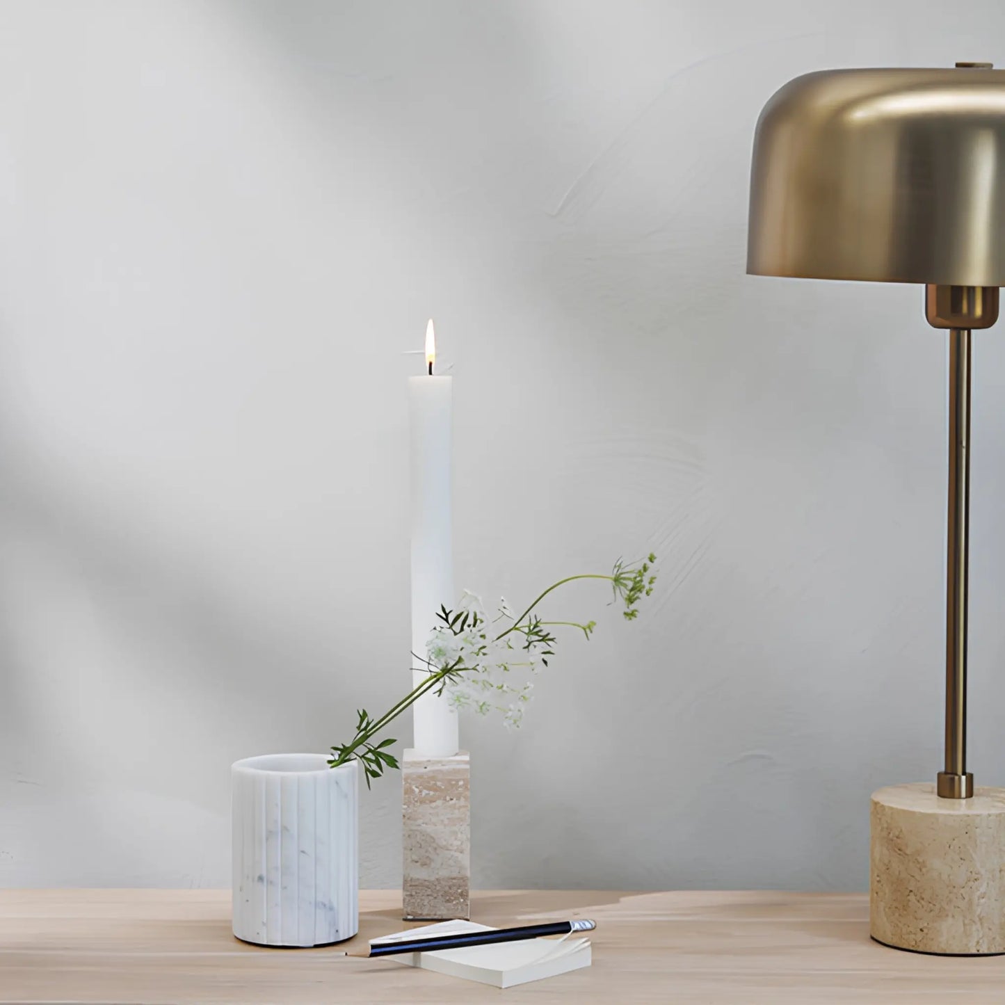 Lene Bjerre Sofillia Bordslampa, Linne/ljusguld