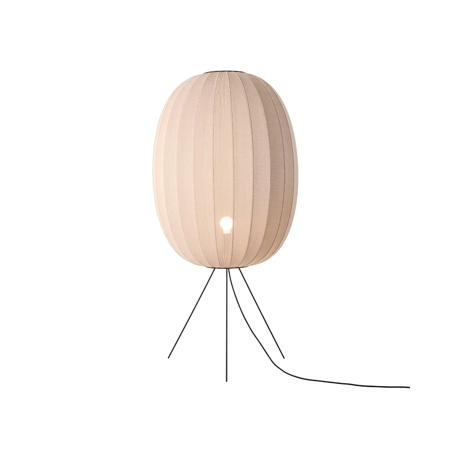 Made by Hand Knit-Wit Golvlampa 65 Hög Oval Mellan, Sandsten