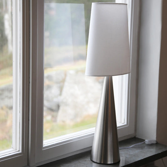 Markslöjd Conus Bordslampa 1 l Satin, Nickel/Offwhite