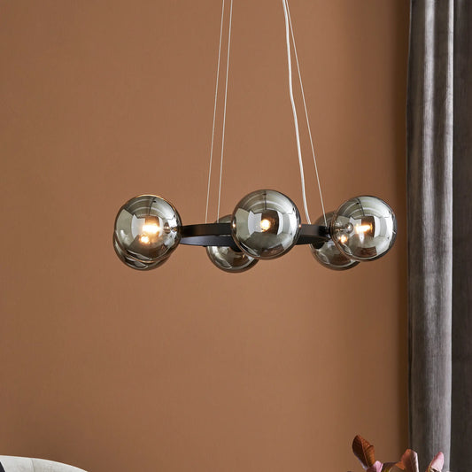 Markslöjd Circle Taklampa 6 l, Svart/Rökfärgad