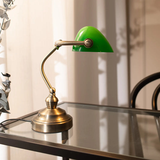 Markslöjd Bankers Bordslampa 25 cm 1 l, Oxid/Grön