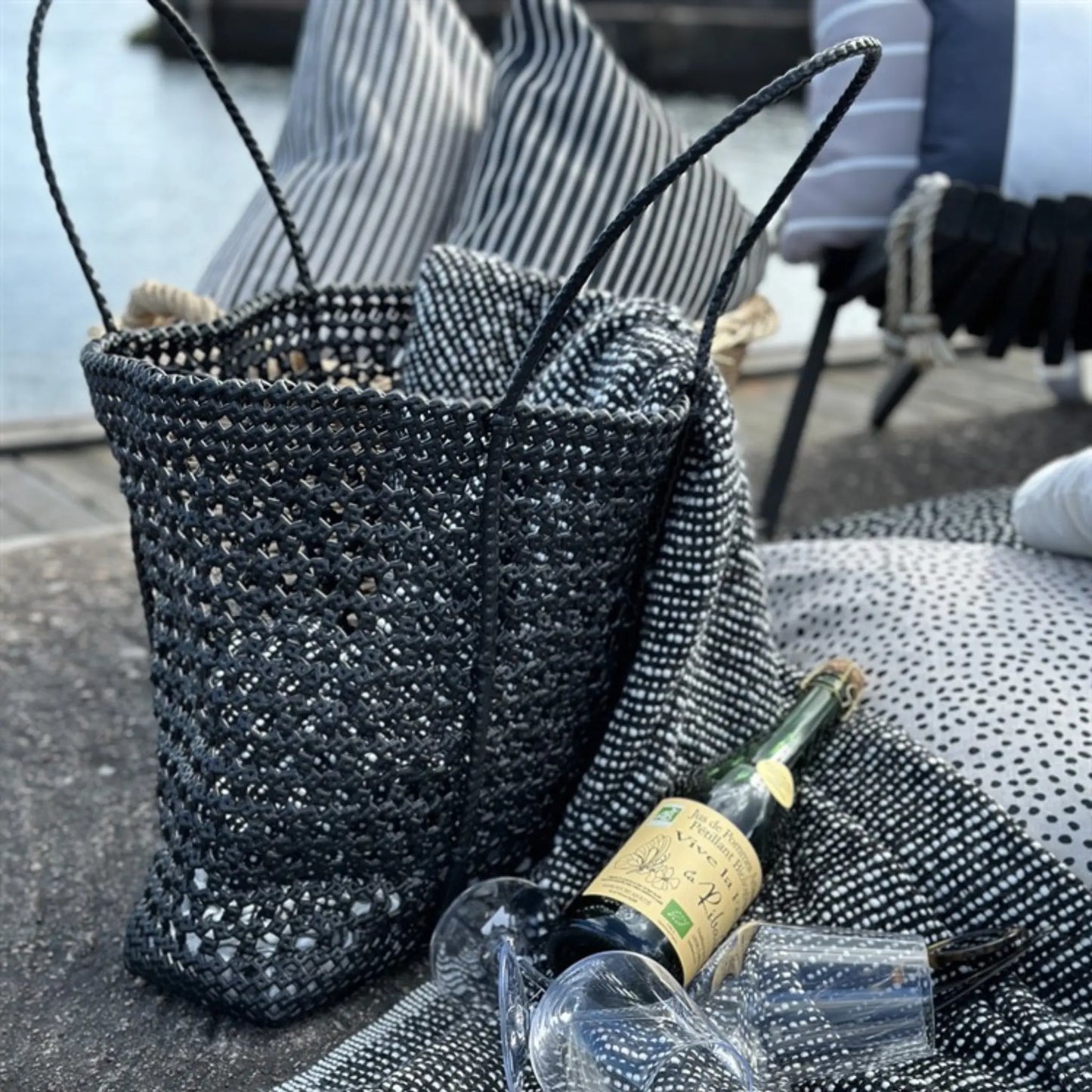 Mogihome, Strandväska Mogi, Svart-Silvra Home
