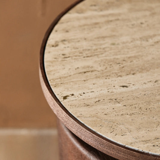 Nordal Kwando Sidobord med Travertine Skiva, Natur