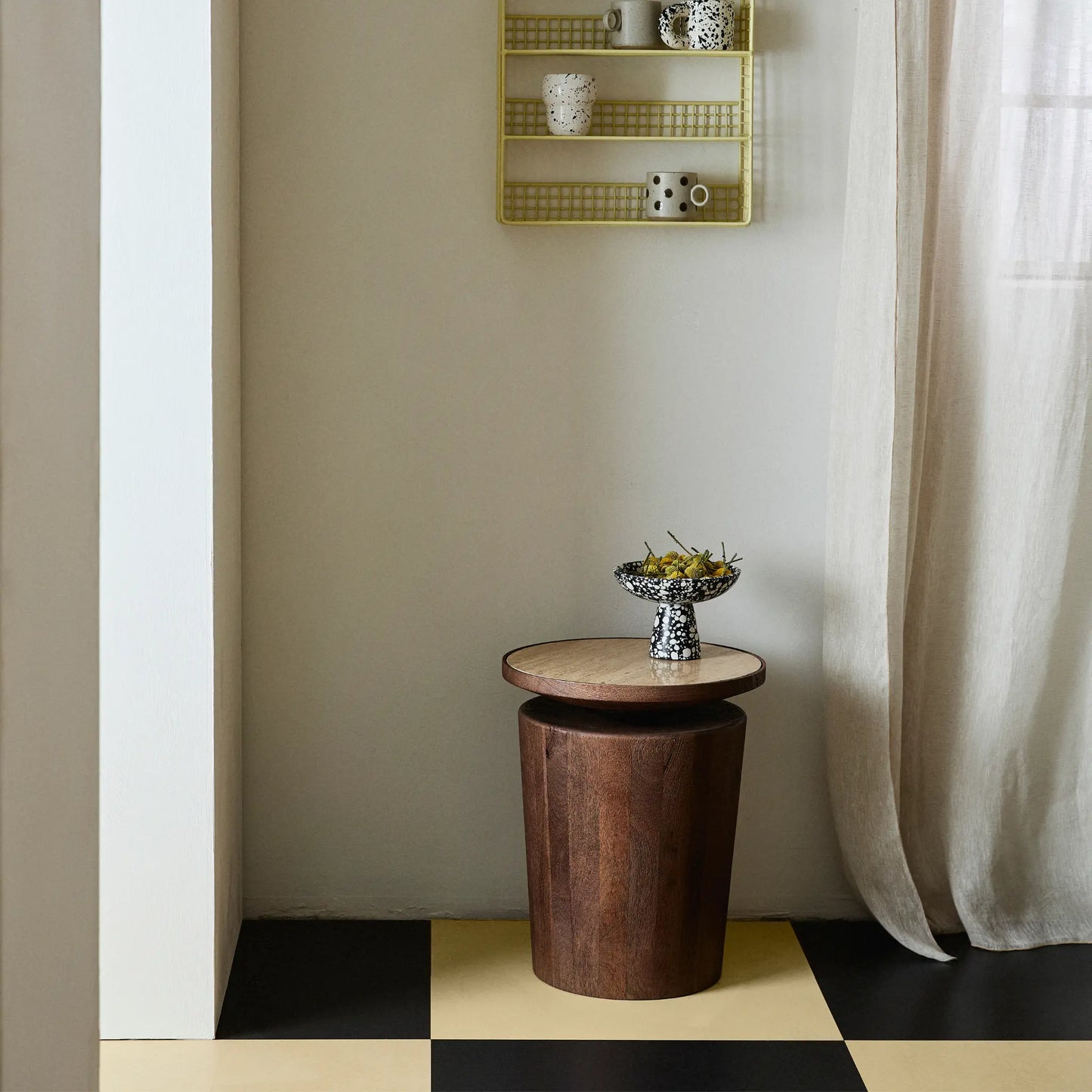 Nordal Kwando Sidobord med Travertine Skiva, Natur