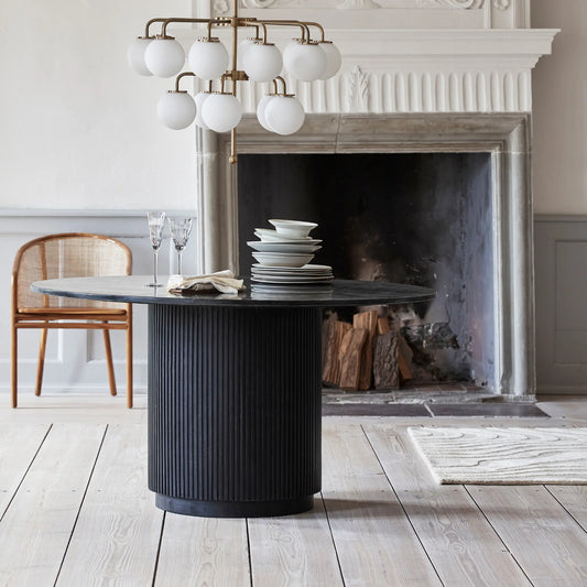 Nordal Erie Matbord Rund, Svart Marmor