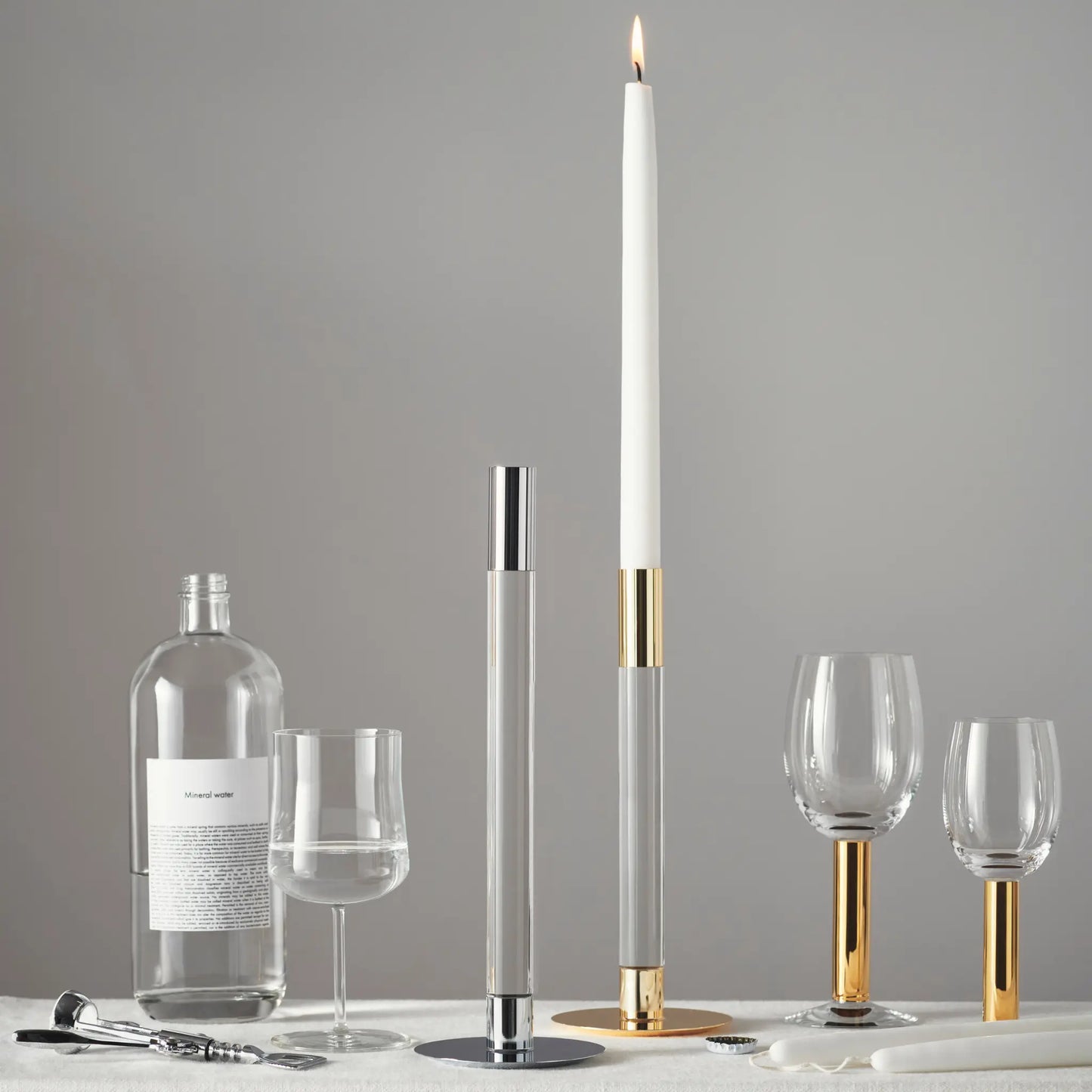 Orrefors, Lumiere Ljusstake 32 cm, Silver-Silvra Home