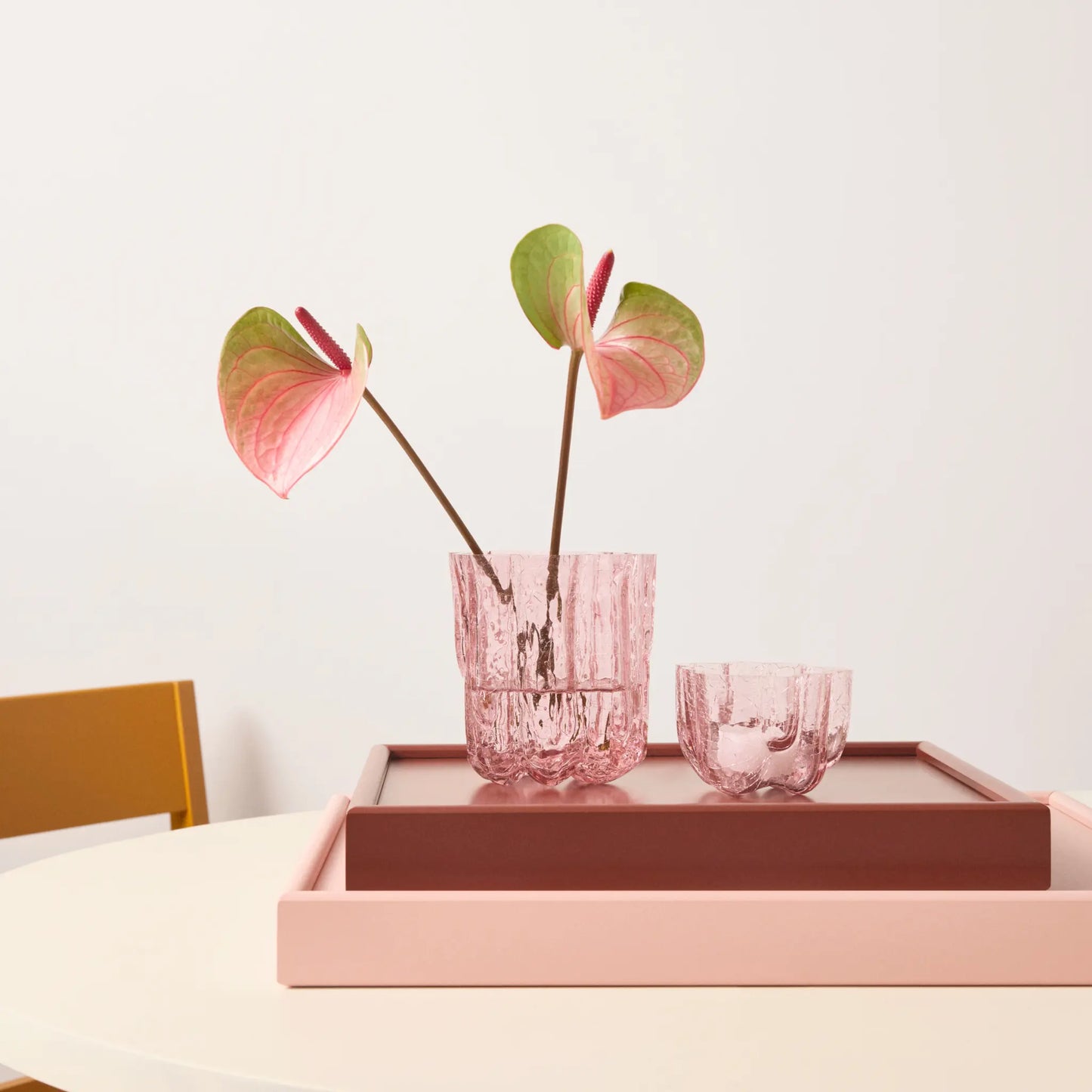 Kosta Boda, Crackle Vas 12,1 cm, Rosa-Silvra Home
