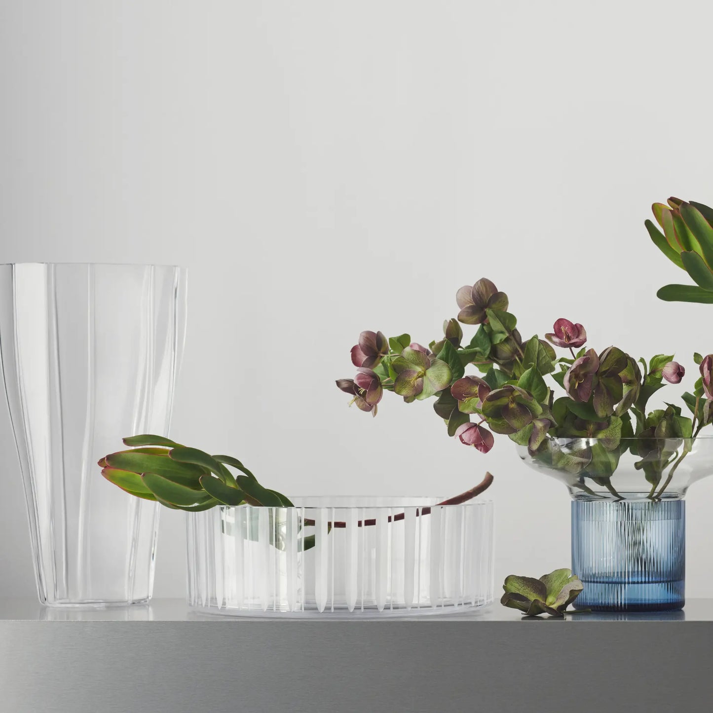 Orrefors, Cut In Number Skål Ränder 27,5 cm, Klar/Vit-Silvra Home