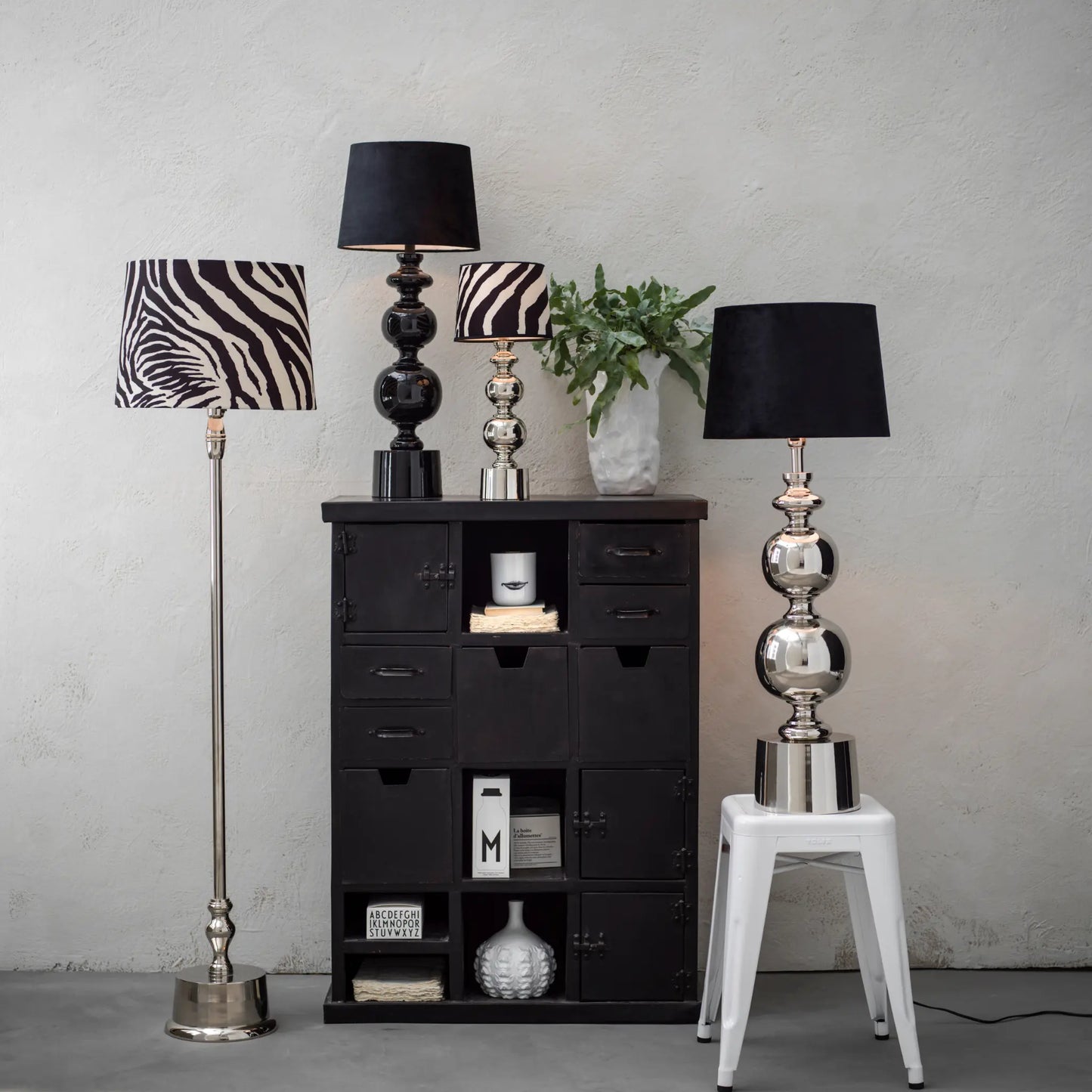 PR Home Grace Lampfot 41cm, Chrome