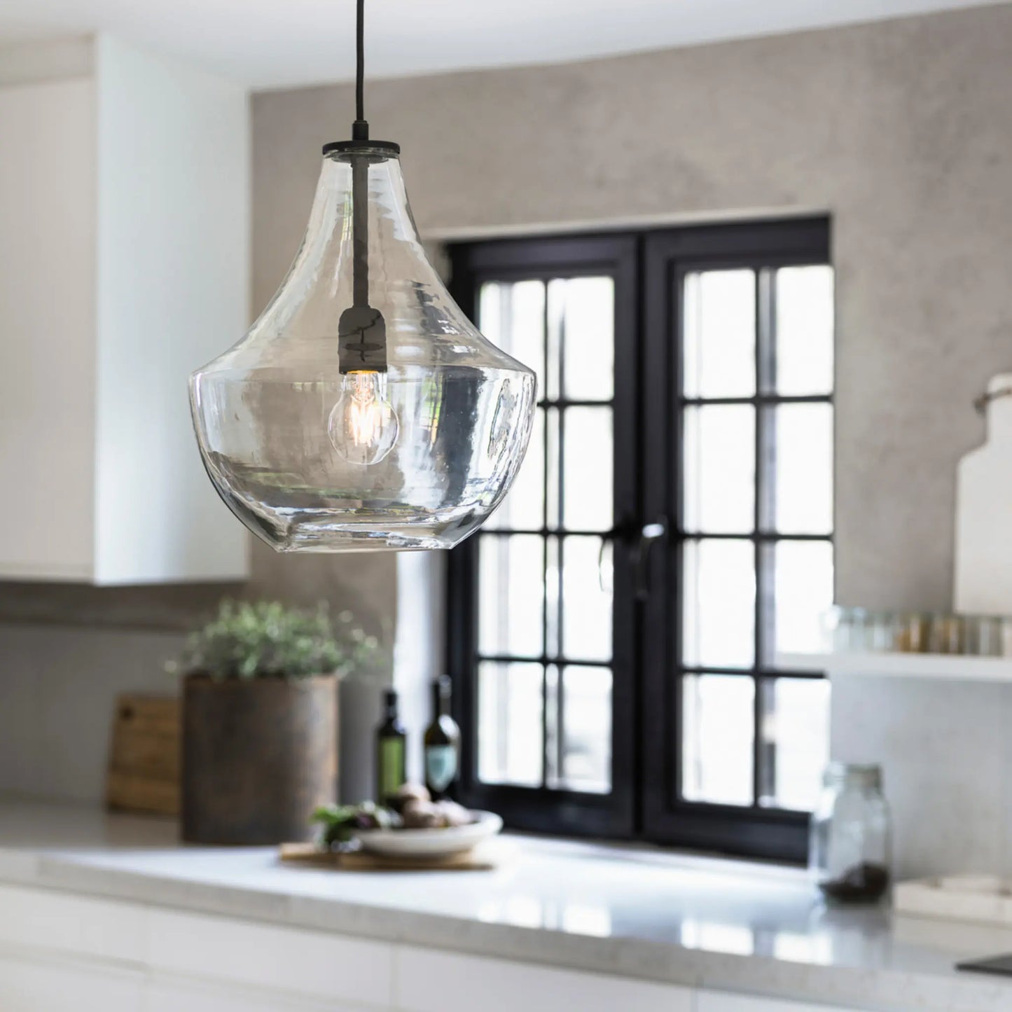 PR Home Hamilton Taklampa 30 cm, Clear/Black