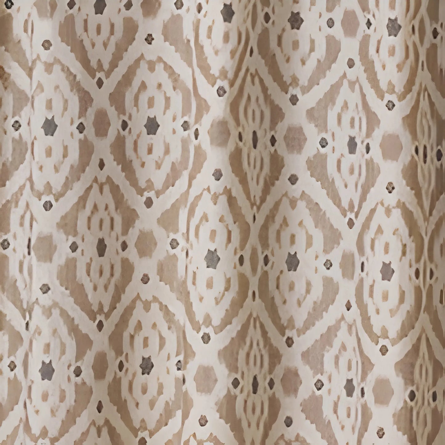 Svanefors Ikat Gardin 2P 2x135x280 cm, Beige