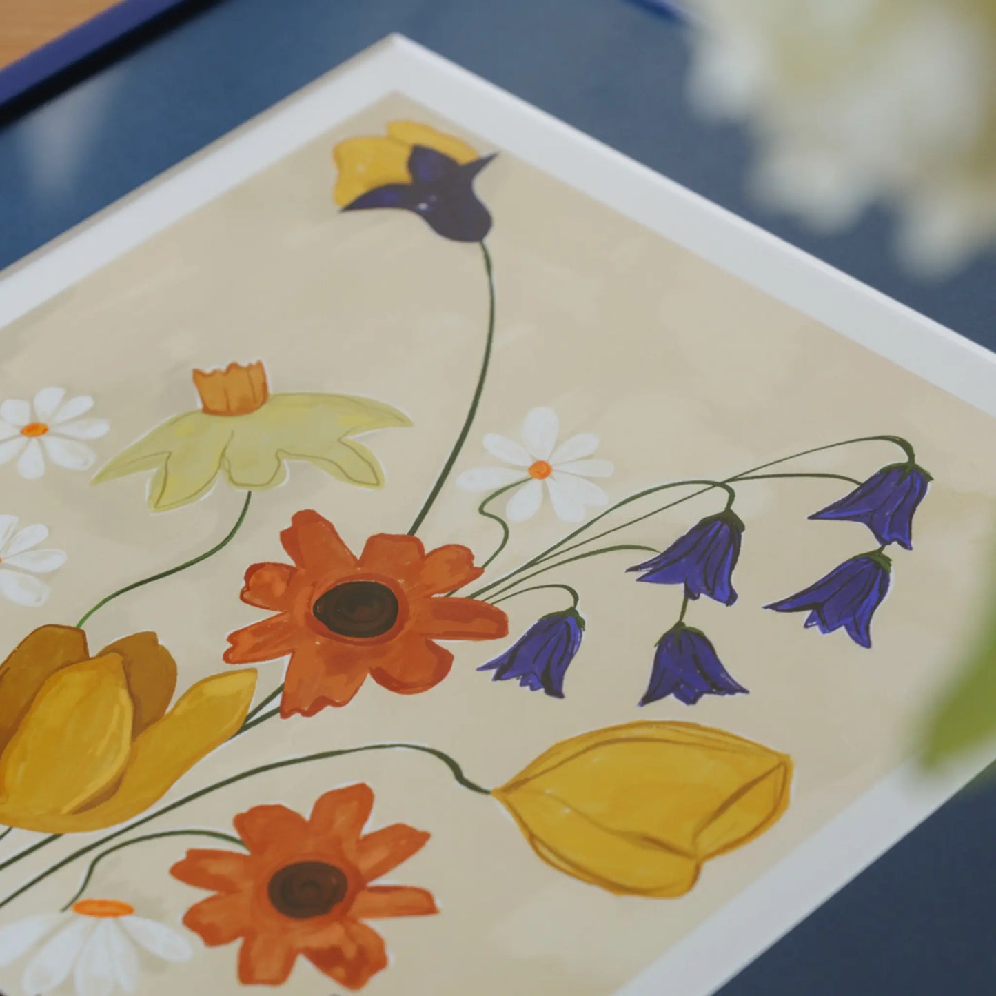 The Poster Club Colourful Bunch in Blue Vase Poster 50x70