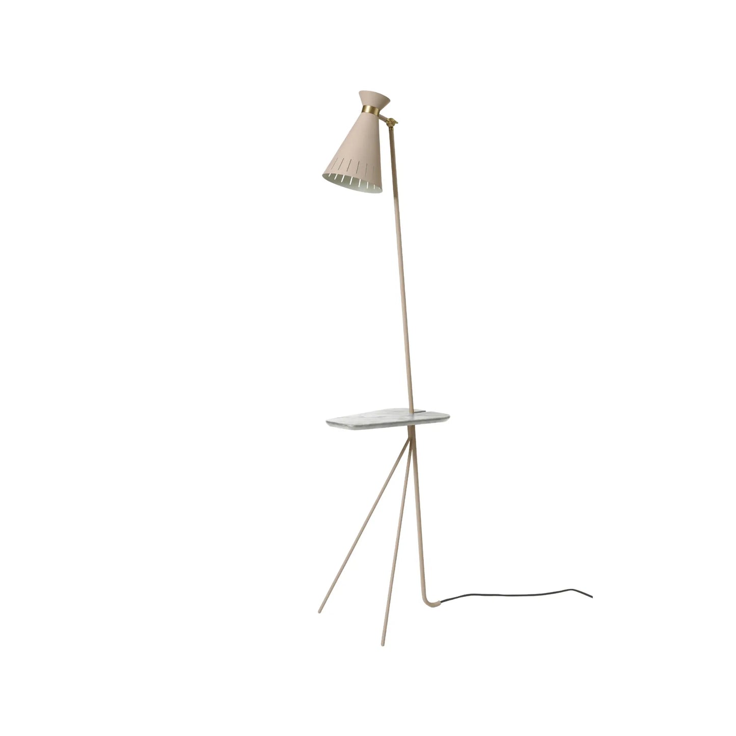 Warm Nordic Cone Golvlampa Med Bord Marble, Pure Cashmere