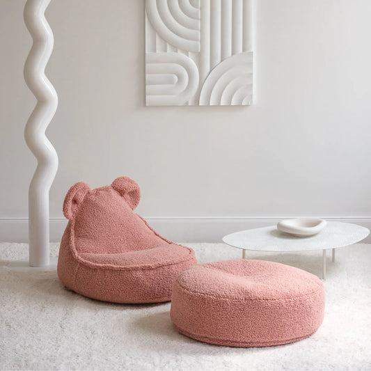 Wigiwama Bear Saccosäck & Sittpuff Set, Guava