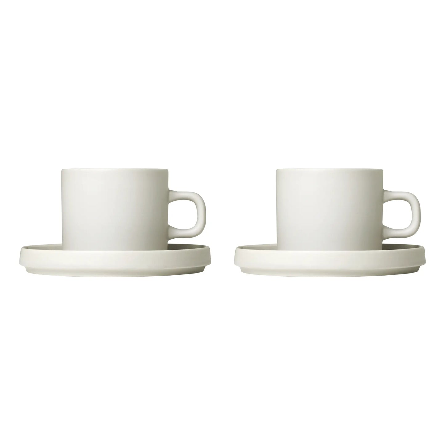 blomus Pilar Kaffekoppar med Fat 2-pack 200 ml, Moonbeam
