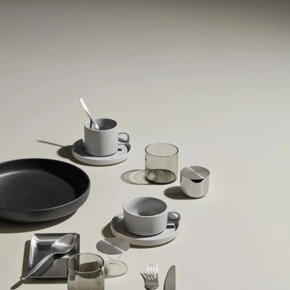 blomus Pilar Kaffekoppar med Fat 2-pack 200 ml, Moonbeam
