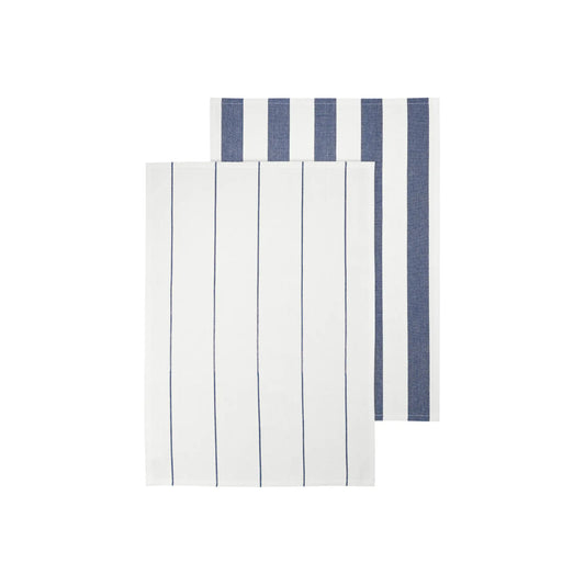 blomus Taulo Handduk 50x70 cm 2 st, Vit/Mazarine, Blue