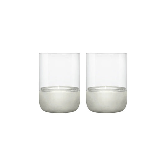 blomus Calma Ljuslykta 9,5 cm 2-pack, Ljusgrå