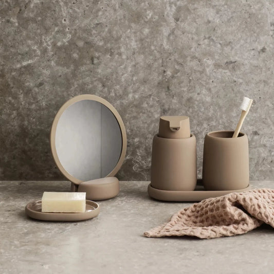 blomus Sono Sminkspegel Ø17 cm, Tan