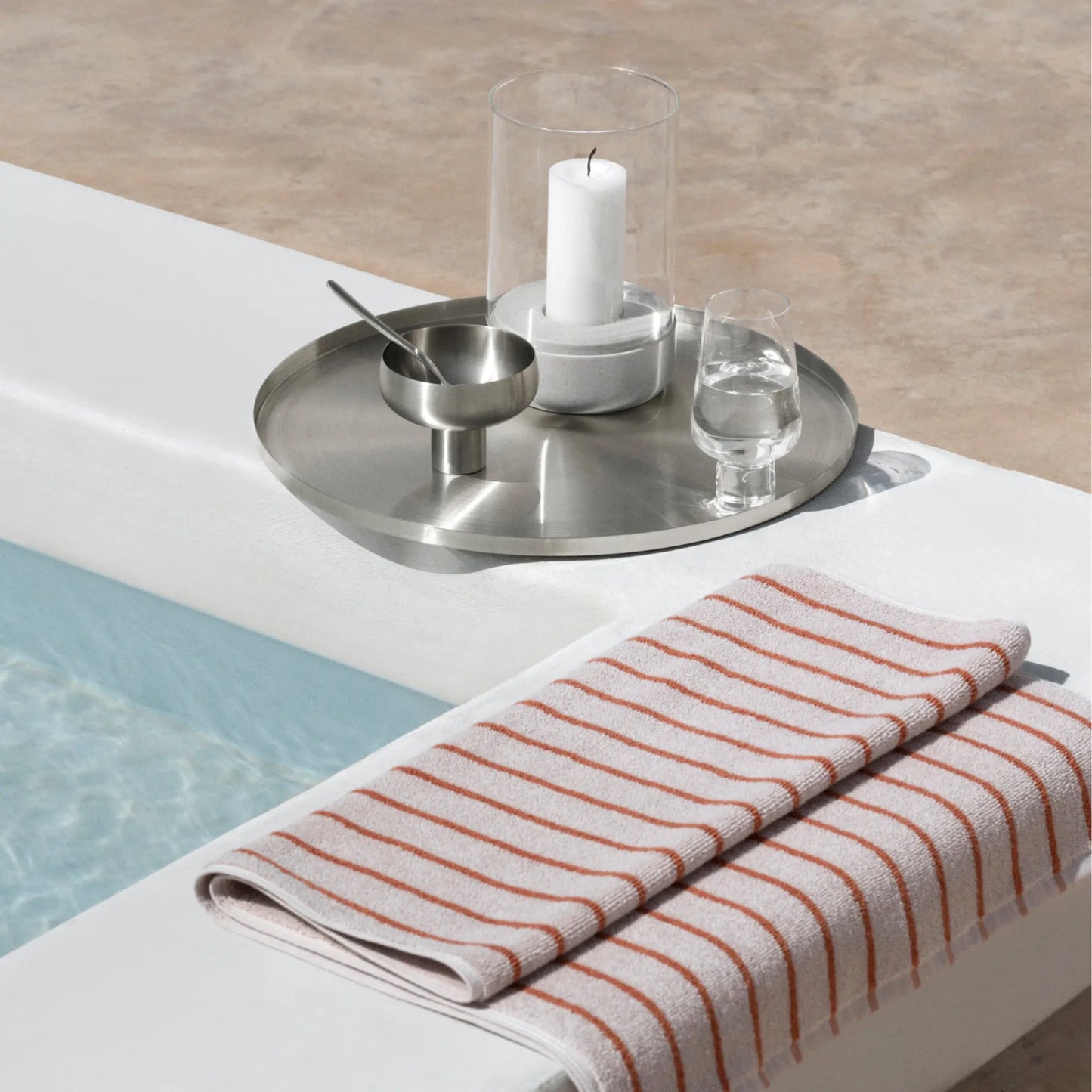 blomus Arto Handduk 50x100 cm Moonbeam/Amber Brown