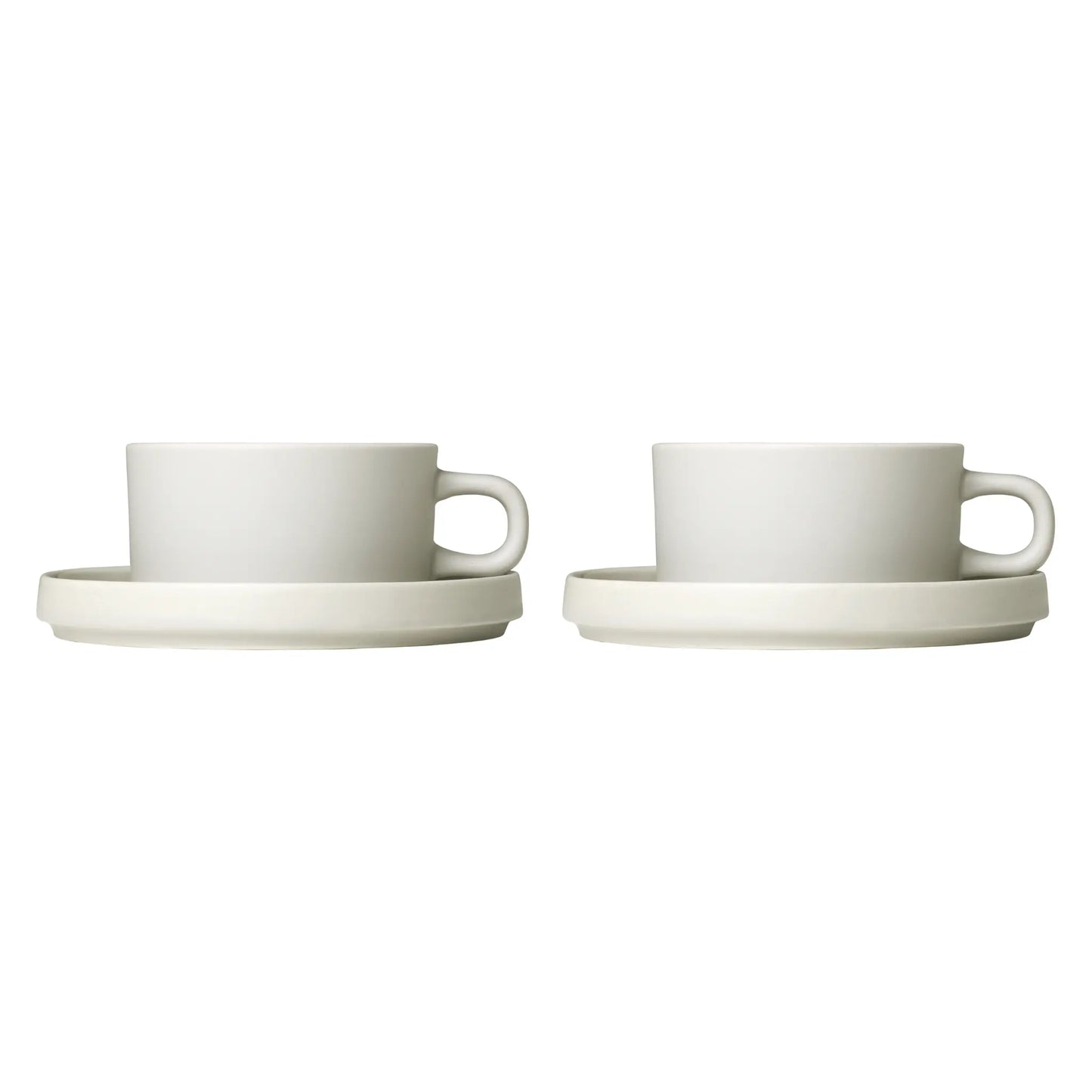 blomus Pilar Tekoppar med Fat 2-pack 200 ml, Moonbeam