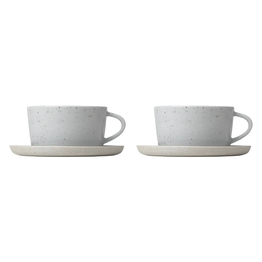 blomus Sablo Tekopp med Fat 25 cl 2-pack, Cloud