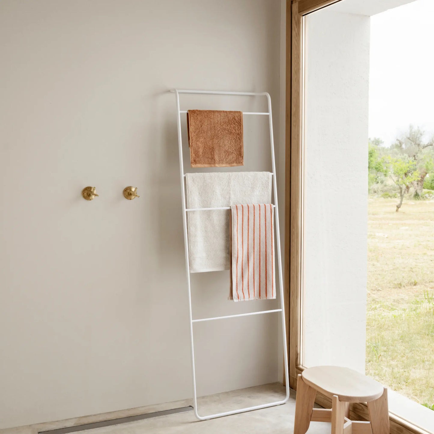 blomus Arto Handduk 50x100 cm Moonbeam/Amber Brown