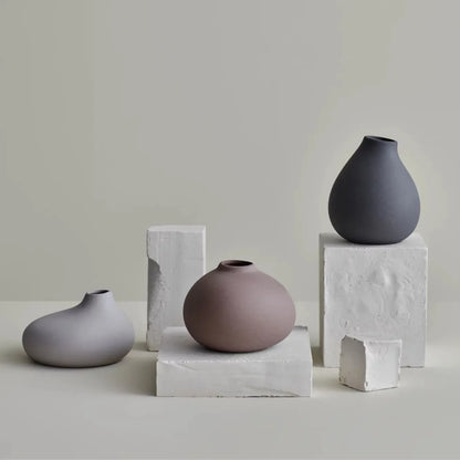 blomus Nona Vaser 3st, Pewter/Micro Chip/Bark