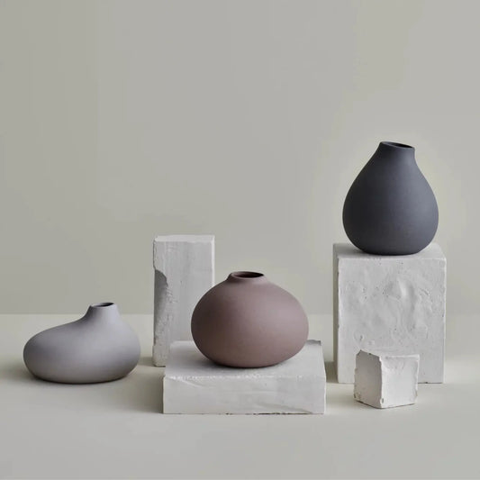 blomus Nona Vaser 3st, Pewter/Micro Chip/Bark