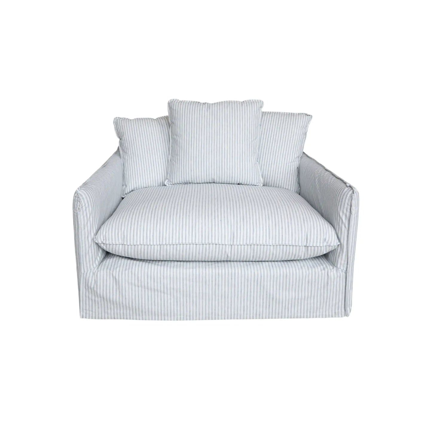 Chic Antique Malo Fåtölj Linne, Sky Blue & Cream