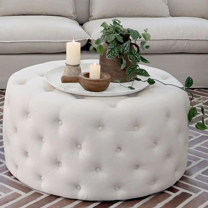 Chic Antique Malo Puff Ø90 cm, Linne