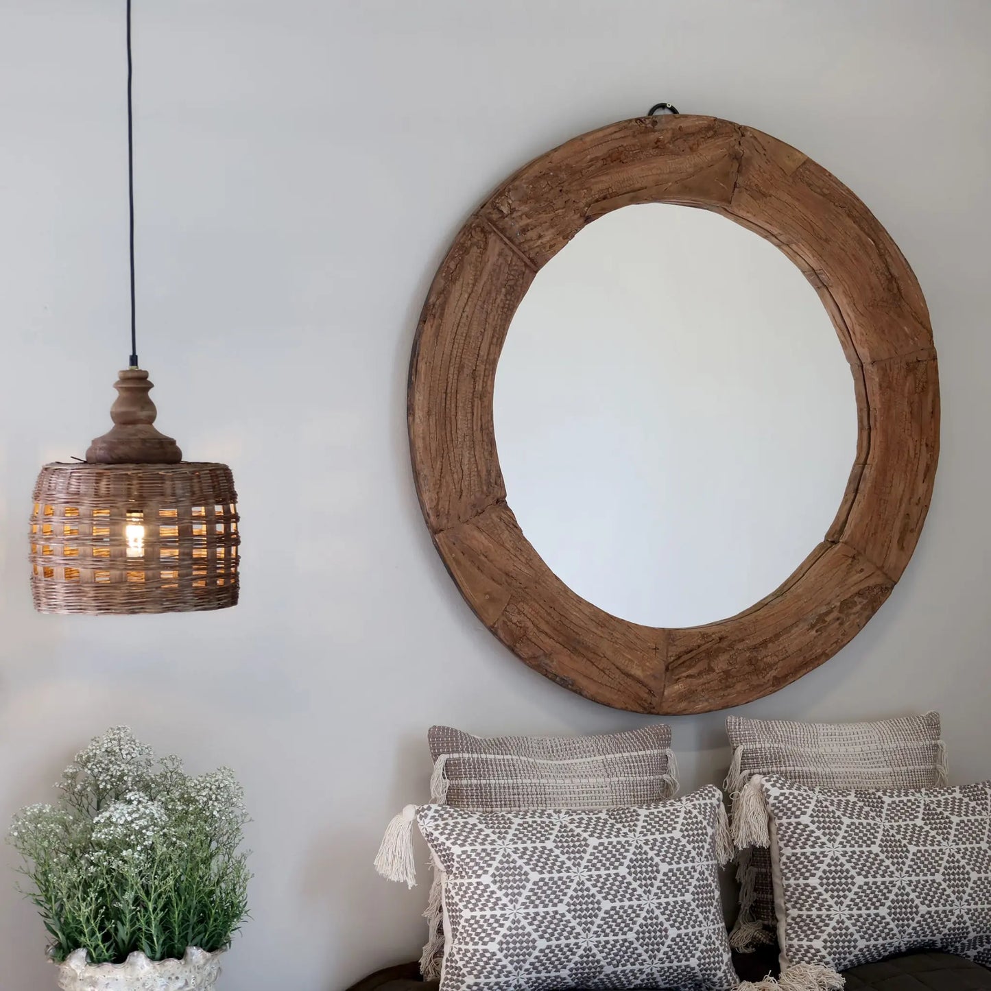 Chic Antique Grimaud Spegel Ø100 cm, Natur